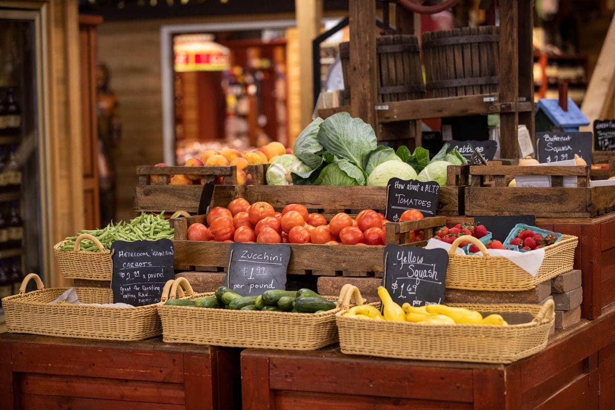 large variety of fresh vegetables for sale