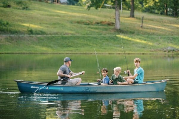 fishing in a kayak
