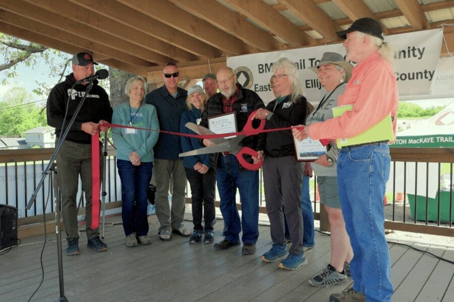 Ron Cheslock - Gilmer Chamber Tourism Director Betty Anne Archer Chief of Ellijay Police - Edward Lacey Sharon and Tom Atcheson Charlie Paris - Chairman Gilmer County Board of Commissioners Penny Strickland Kathy Anderson - Benton Mackaye Trail Association Karleen Ferguson - Georgia Mountain Trails Partnership David Watkins - Benton Mackaye Trail Association