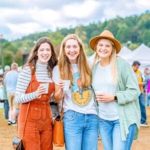 girls at apple festival